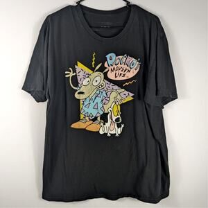 Rockos Modern Life T Shirt XL Nickelodeon Cartoon Graphic Black Tee